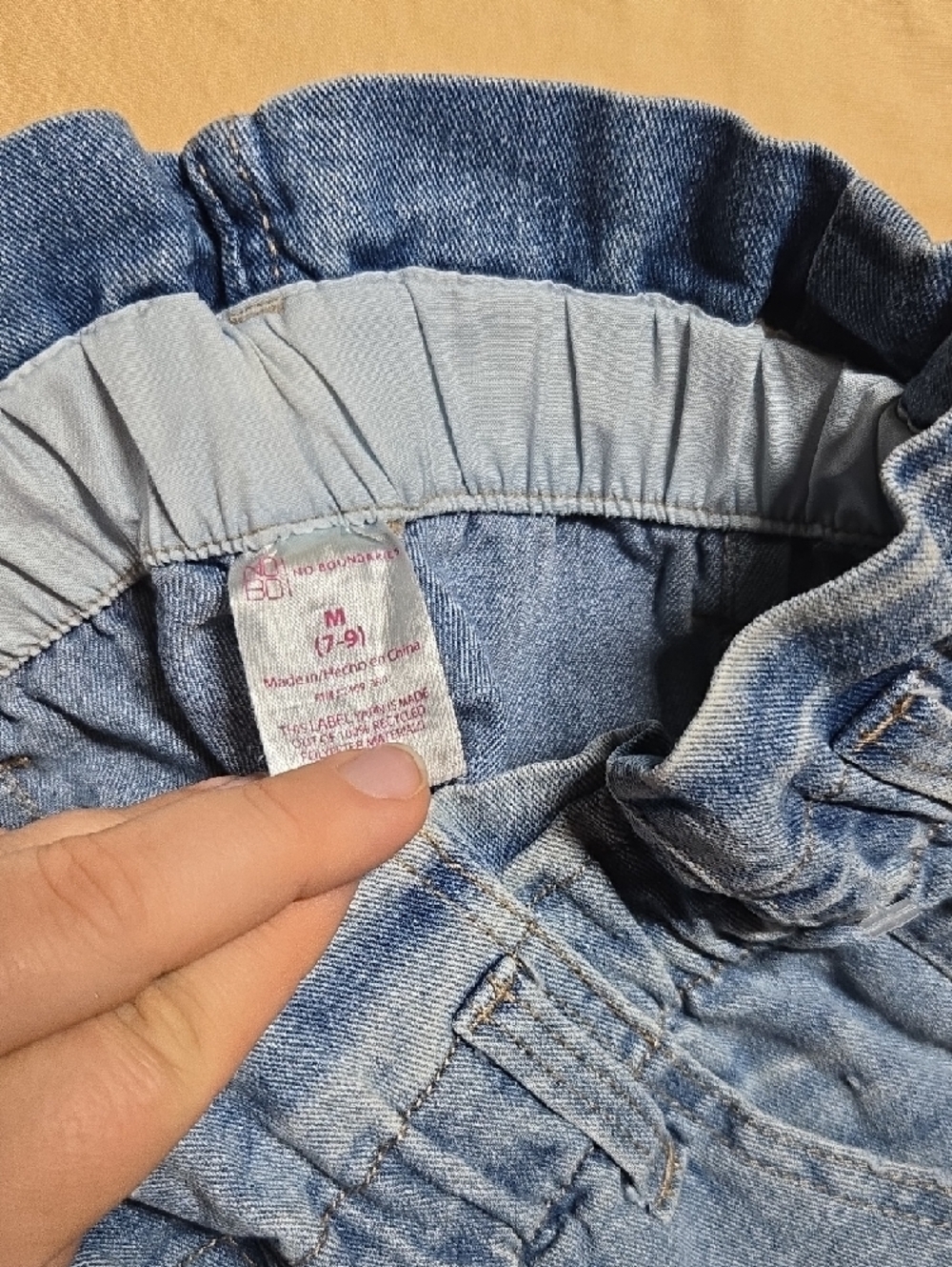 ♡No Boundaries Light Blue High-Rise Denim Shorts Size 7-9 - Picture 3 of 3